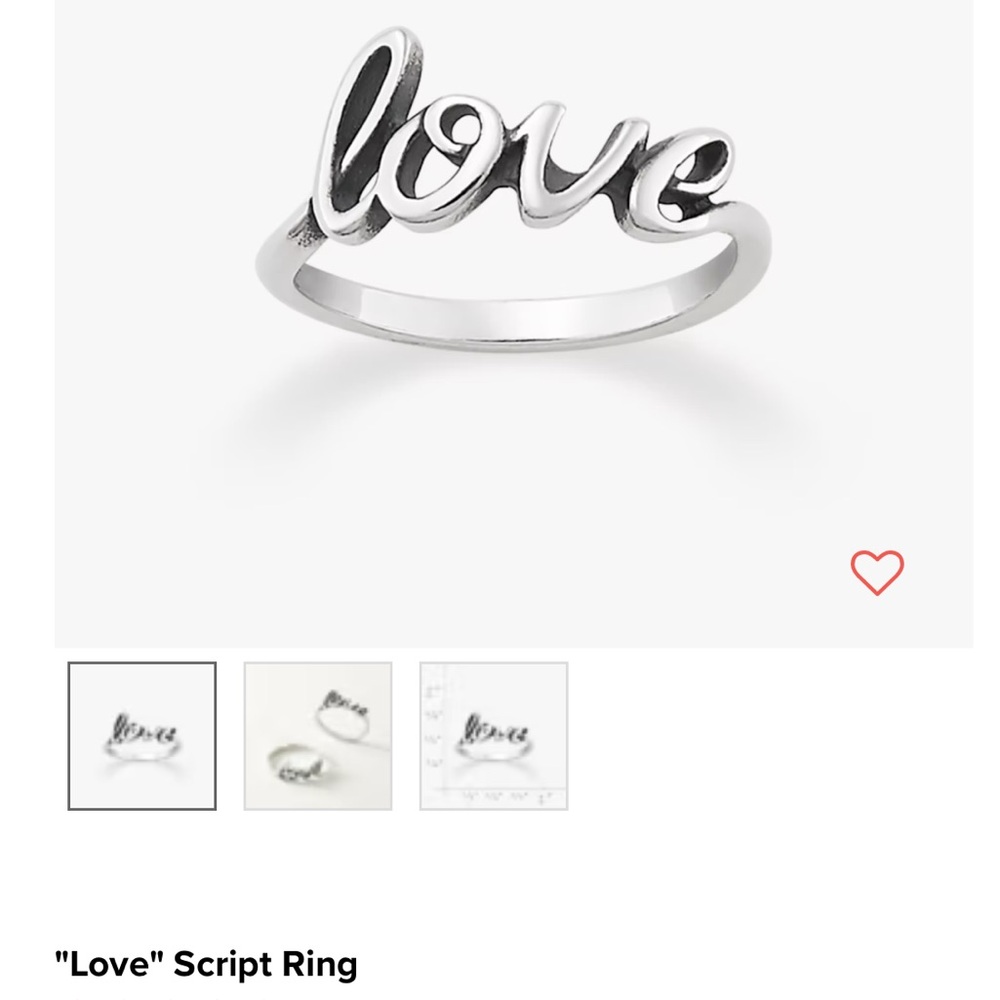 Silver 'Love' Script Ring